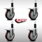 Service Caster 5'' SS Maroon Poly Swivel 1-1/4'' Expanding Stem Caster Set Total Lock Brake, 4PK SCC-SSEXTTL20S514-PPUB-MRN-114-4 - alternate 2